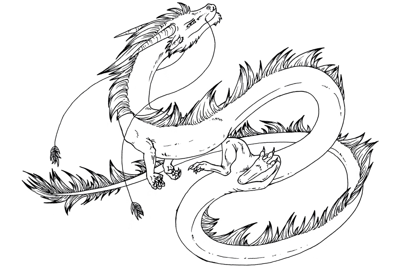 Раскраски китайских драконов