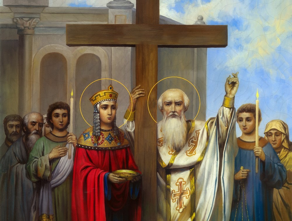 патриарх Захарий, Дева Мария, люди и крест