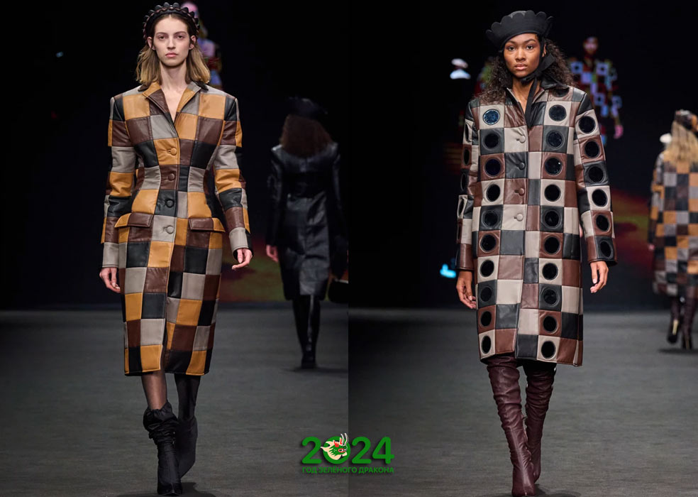 КОмбинированные женские кожаные пальто Budapest Select и ABODI