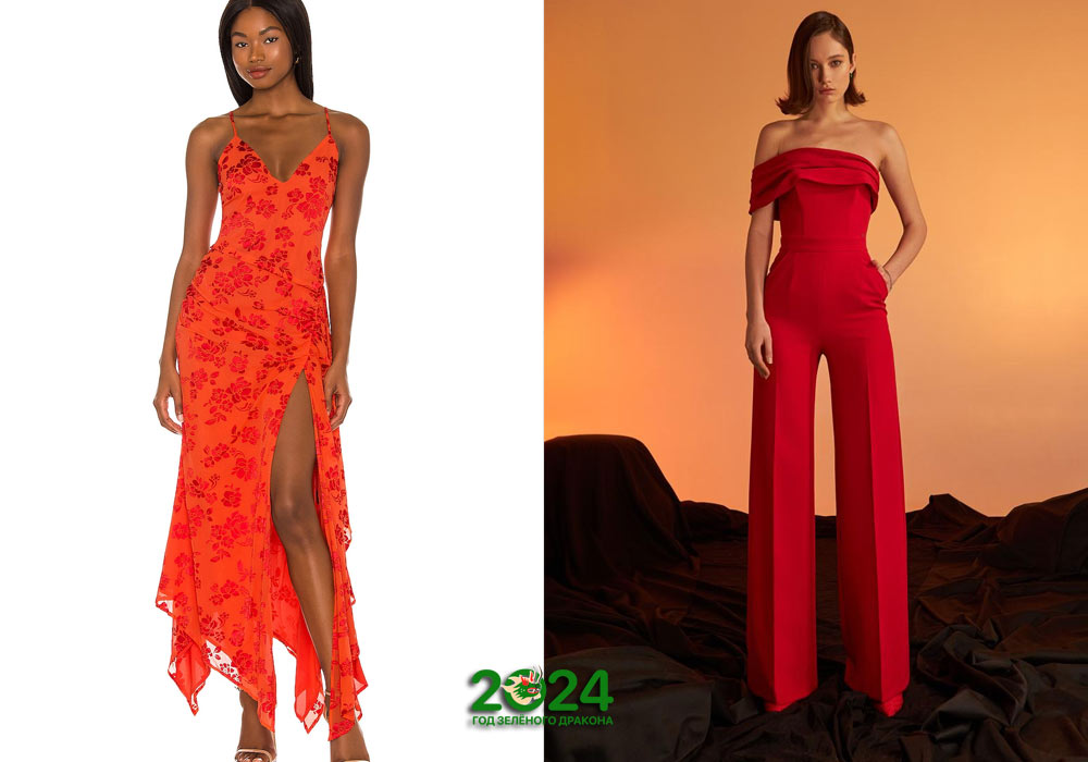 Новогоднее платье 2024 Red Orange