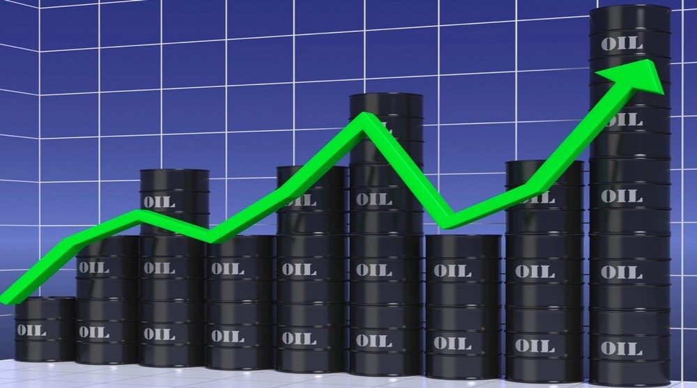 График роста и баррели с нефтью