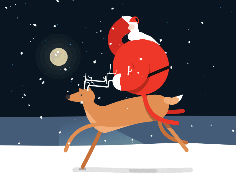 Новогодняя анимация Санта